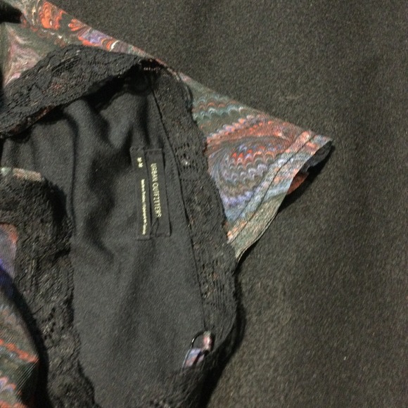 Urban Outfitters Marbled Print Lace Trim Cami Romper Shorts Women's M - Picture 6 of 7